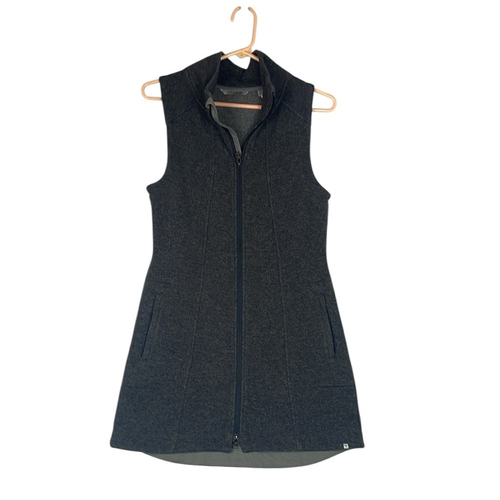 Toad&Co outbound long line wool vest tunic length full zip hiking gorpcore